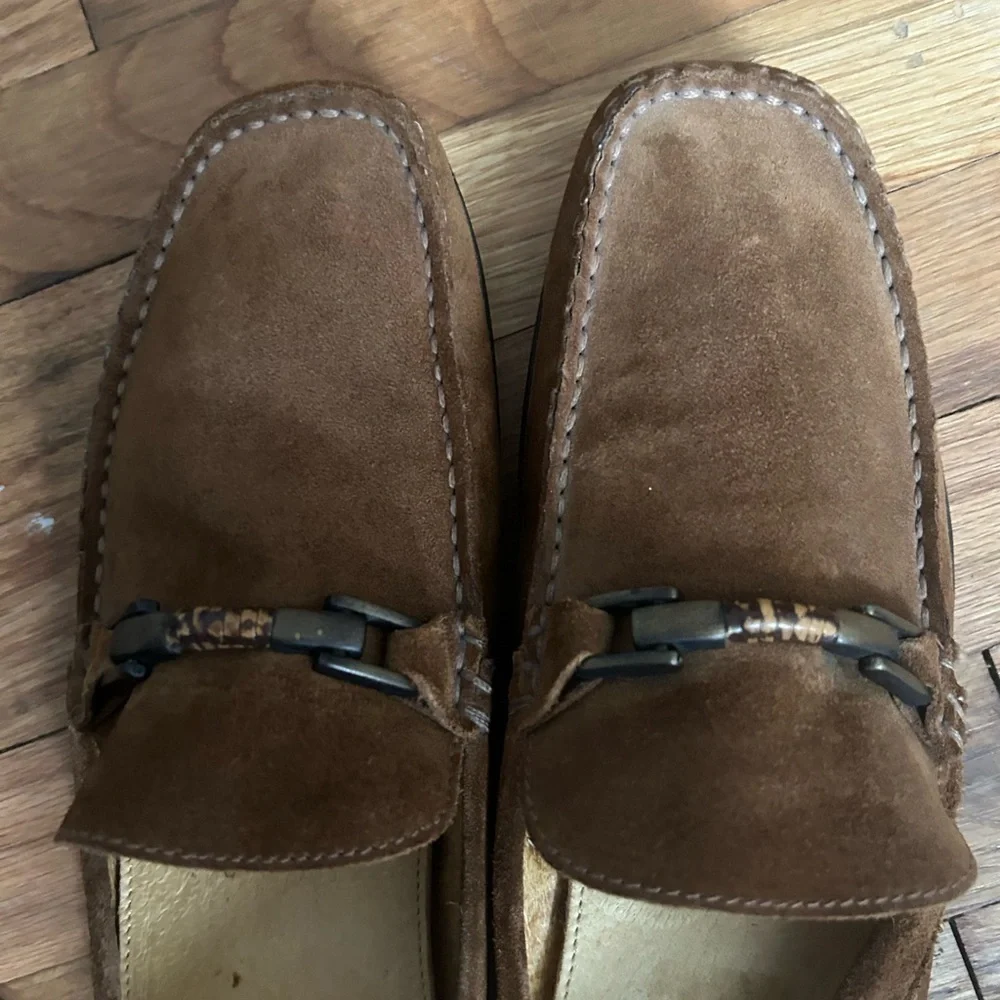 NATHA STUDIO LOAFERS Shoes Brown Suede Slip on Size 11R